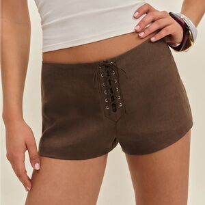 NWT Reformation Quin Linen Short Brown - Size 4